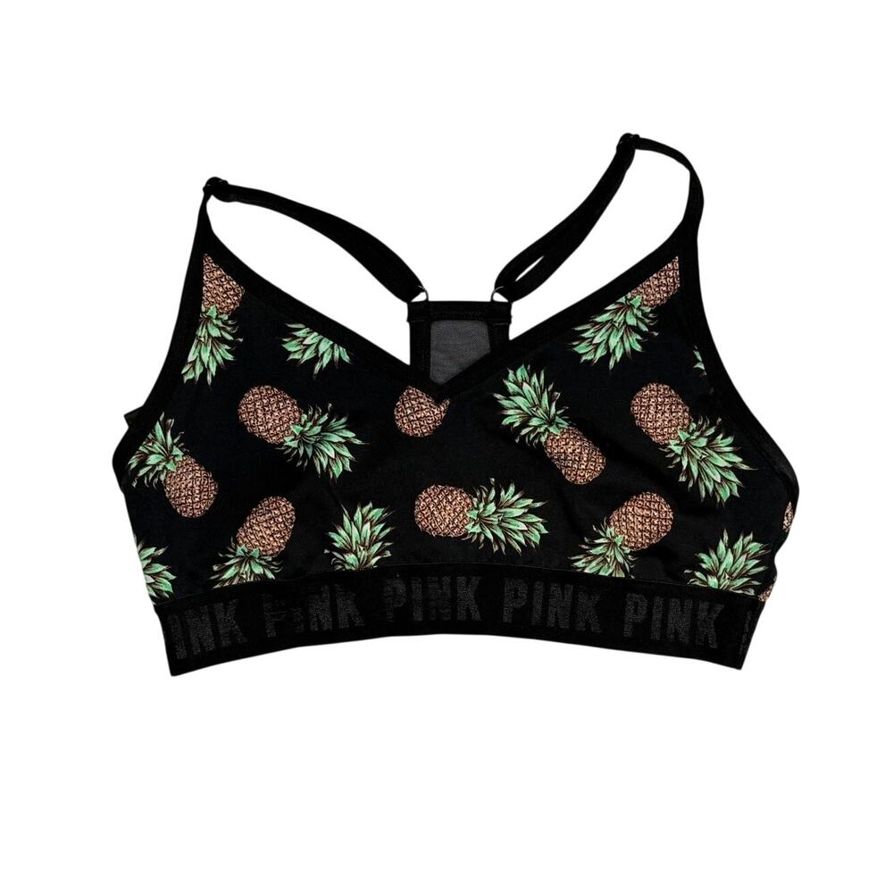 Pink Victoria's Secret Pineapple Sport Bra Size Small